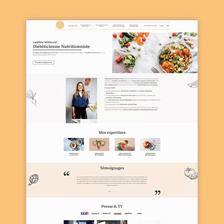 Création site web Nutritionniste Diététicienne