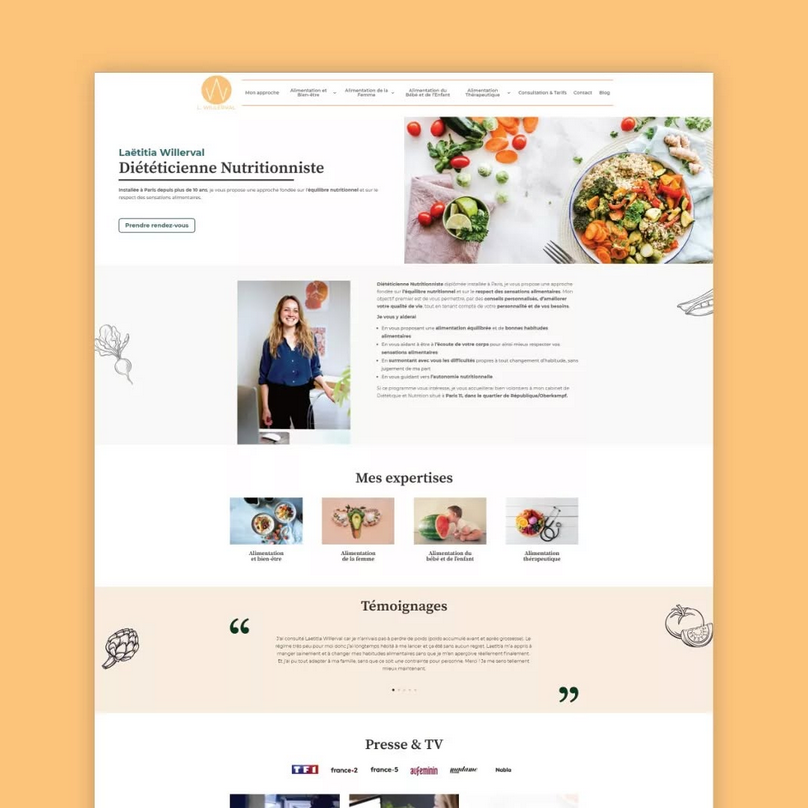 Laëtitia Willerval, Diététicienne Nutritionniste – Webdesign