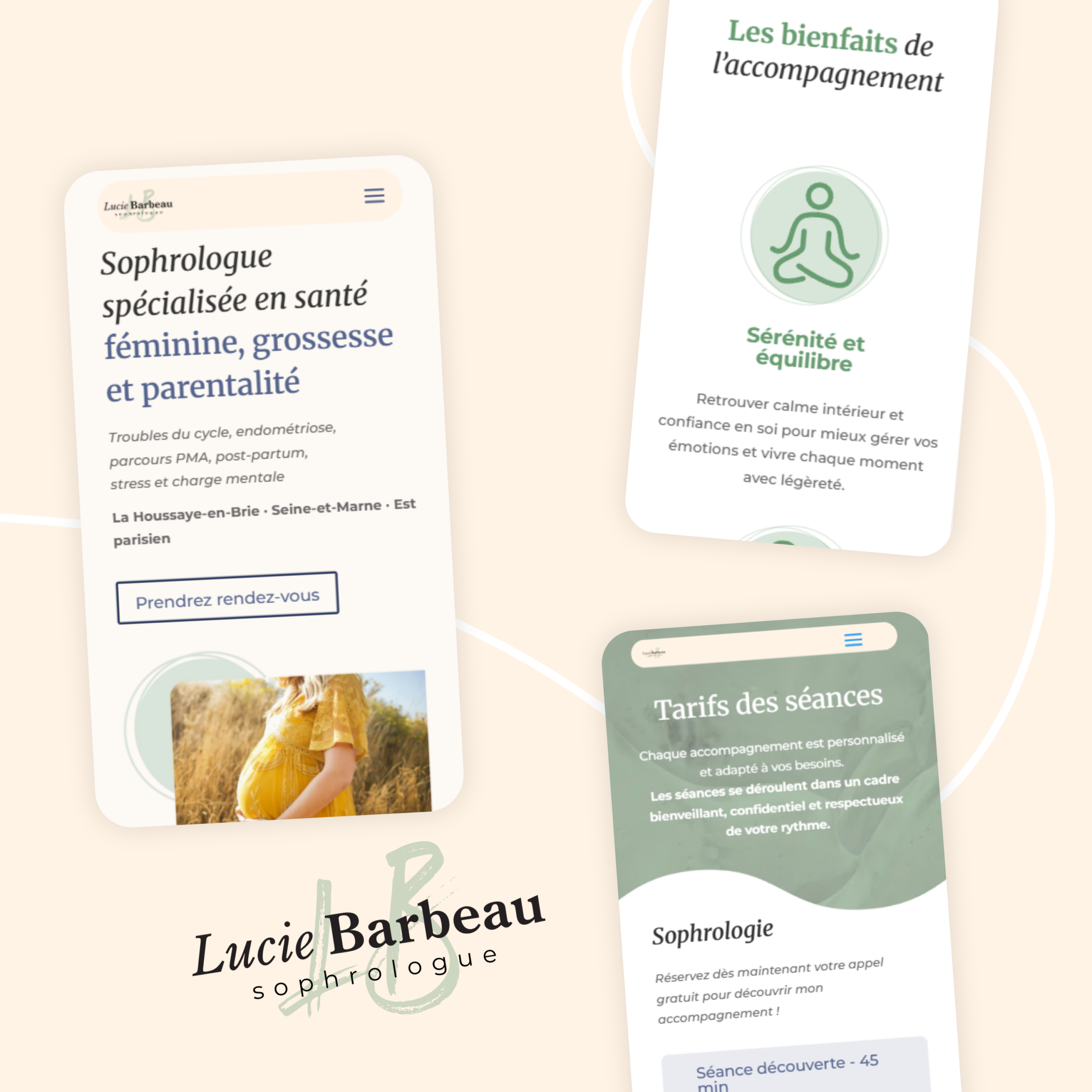 Site vitrine et Logo pour sophrologue spécialisée en santé féminine