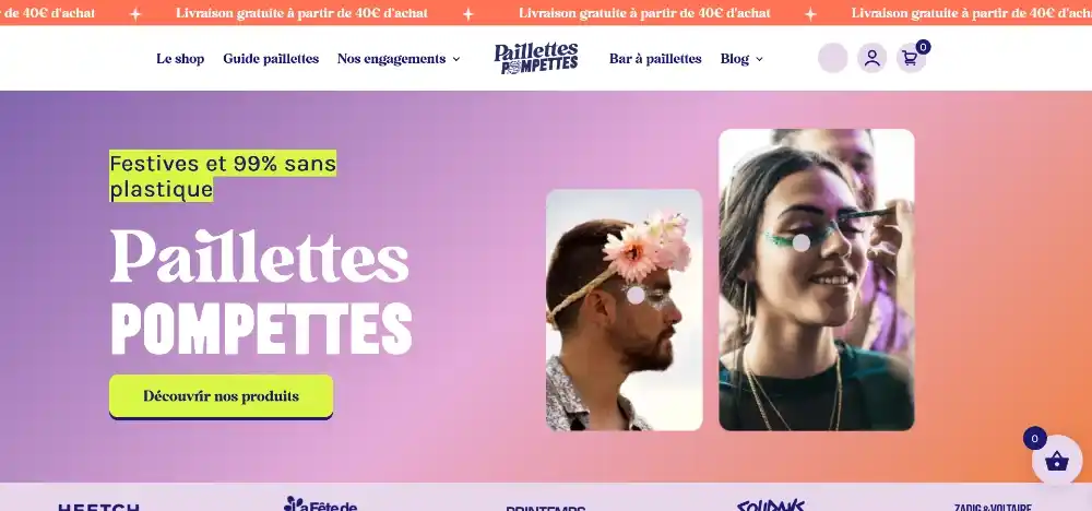 Boutique Paillettes Pompettes - le prix d’un site e-commerce avec WooCommerce